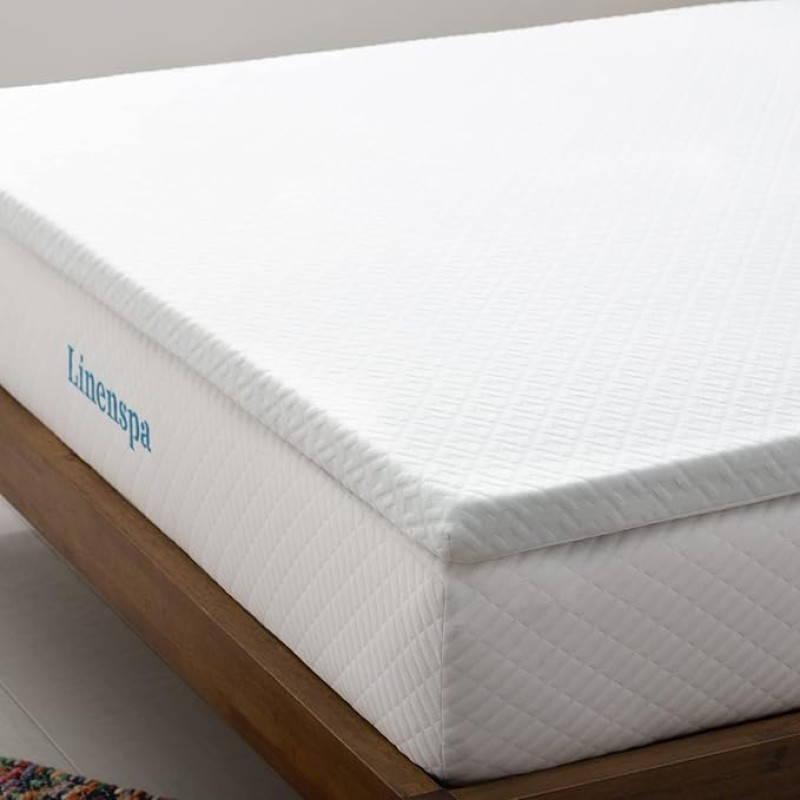 Linenspa 5 cm Mattress Topper with Cooling Gel, Memory Foam and Washable Zip Cover, 80 x 190 cm
