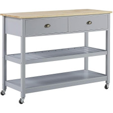 Navarino Large Serving Trolley Country House Style Grey/Light Wood Colour