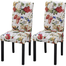 VidaXL Chaise à manger 2 pcs Motif floral Bois
