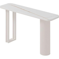 lyxamjrzyp Konsolentisch Schmal Steinplatte, Konsole für Flur oder Diele, Moderne Wandkonsole für Wohnzimmer oder Schlafzimmer, Slim Sofa Tisch(Gold Beige,47.2in/120cm)