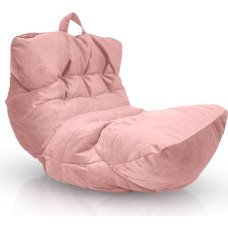 Aiire Relaxo XXL Bean Bag for Cuddly Corner, Bean Bag Design Made of Velvet Fabric with Filling, Giant Bean Bags Adults, Seat Bag, Fluffy Floor Cushion, Coarse Floor Chair, Floor Chair, Pink