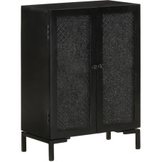 vidaXL Sideboard, Chest of Drawers with 2 Compartments, Living Room Cabinet Sideboard with Doors, Iron Legs, Cupboard, Side Cabinet, Hallway Cabinet, Solid Wood, Mango Iron