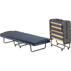 Talamo Italia - Ada Folding Bed with 12 Slats, Includes Mattress, Space Saving Cot, 100% Made in Italy, 80 x 190 x 37 cm