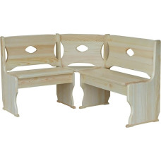 Corner Bench Solid Pine Wood Eco Varnished New Pine (120 x 180)