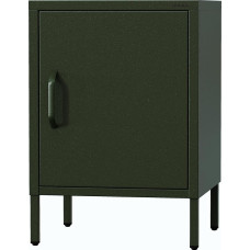 Jan Nowak MIA Industrial Bedside Table with Door for Bedroom, Children's Room, Lockable Steel Cabinet, Small Bedside Box, Loft Style, 42.4 x 59.5 x 40 cm, Bottle Green