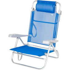 AKTIVE Folding Beach Chair, 8 Positions, Blue, 48 x 49 x 82 cm, Includes Padded Cushion, Carry Handles, Maximum Load 110 kg, Chairs with Adjustable Backrest, Multiple Positions (62668)