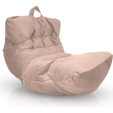 Aiire Relaxo XXL Bean Bag for Cuddly Corner, Bean Bag Design Made of Velvet Fabric with Filling, Giant Bean Bags Adults, Seat Bag, Fluffy Floor Cushion, Coarse Floor Chair, Floor Chair, Beige