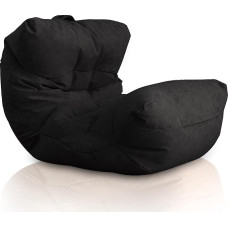 Aiire Relaxo XXL Bean Bag for Cuddly Corner, Bean Bag Design Made of Faux Leather with Filling, Giant Bean Bags Adults, Seat Bag Fluffy Floor Cushion, Coarse Floor Chair, Floor Chair, Black