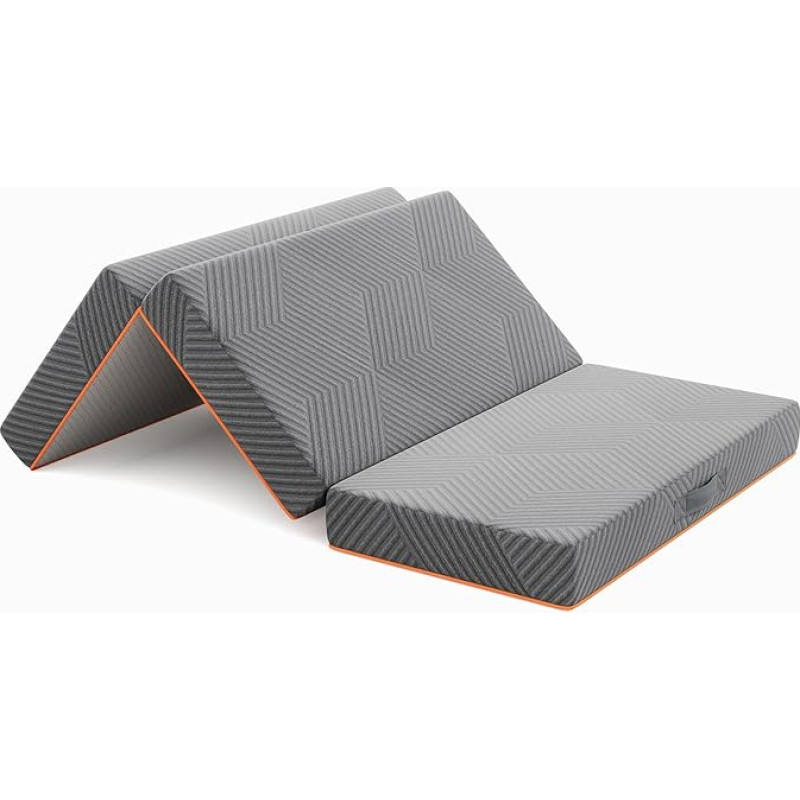 Vesgantti Folding Mattress Small Single 75 x 190 cm Gel Memory Foam Folding Mattress Trifold for Travel Camping Guest Bed Grey CertiPUR-US Certified