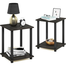 Furinno 12127EX/BK Simplistic End Table, Espresso/Black, Set of 2