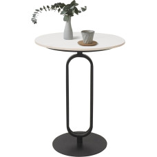Cre Cra Round Side Table, Marble Coffee Table, Sofa Table, Small Coffee Table, Metal Black for Living Room, Bedroom, Laptop Table, Sofa Table