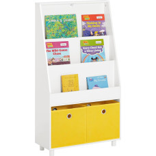 SoBuy KMB69-W Children's Bookcase with 2 Boxes Storage Shelf for Children Toy Shelf Children's Room Furniture White W 60 x 110 x 25 cm