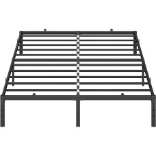 VASAGLE Double Bed Frame 160 x 200 cm Metal Bed Frame Underbed Storage Modern Guest Bed Easy Assembly Ink Black RMB135B01