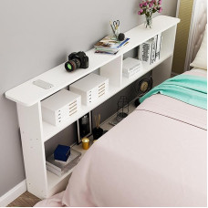 Slim Wooden Sofa Table Retro Console with 3 Levels for Small Spaces, Entryway and Living Room, Stylish White Design (100 x 10 cm) - Perfect for Limited Areas