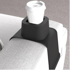 Couch Drink Holder, Silicone Sofa Armrest Rest, Leak-proof and Non-Slip Chair Drink Holder, Couch Coaster for Armchair, Couch Caddy, Sofa Reclining (Black)