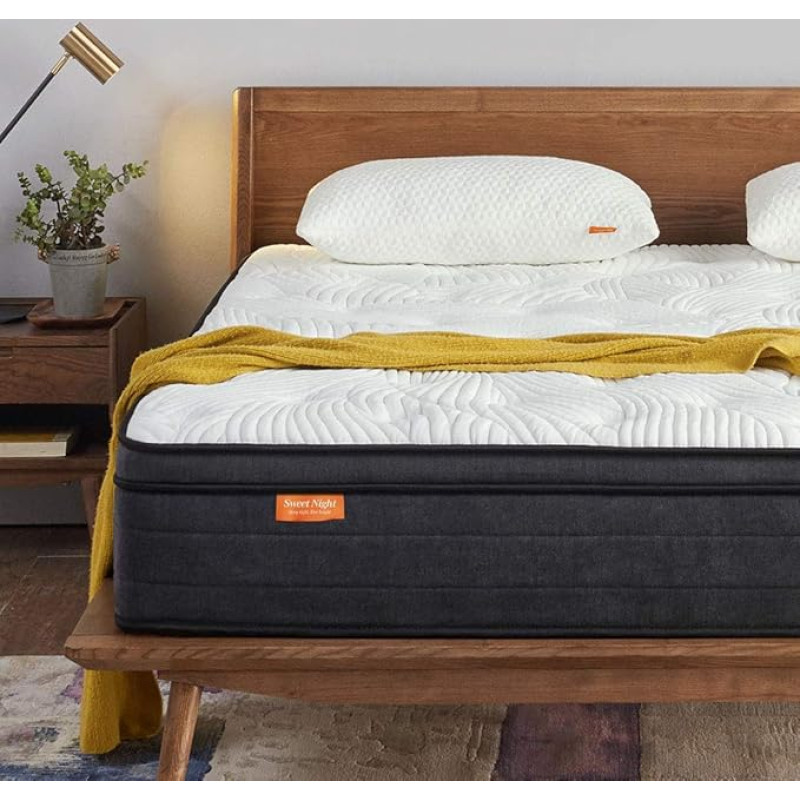 Sweetnight Mattress 135 x 190 cm 7-Zone Pocket Spring Mattress with Gel Foam Point Elastic Spring Mattress Oeko-Tex Certified Hardness 4 Height 20 cm