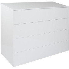 Dmora Chest of Drawers with 4 Drawers Modern Tallboy Casettiera for Bedroom 108 x 44 x 85 cm Glossy White Colour