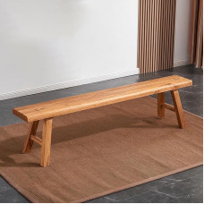 ZPrestiCraftbl Holzbank für den Innenbereich, 80 cm, Bauernhaus-Dekor, Eingangsbank, natürliches Massivholz, langlebige Schuhwickelbank oder Badezimmer