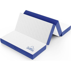 Doubleslee Folding Small Double Mattresses 120 x 190 x 15 cm Folding Small Double Bed Memory Foam 4 Fold Easy Storage with Washable Cover for Travel Camping