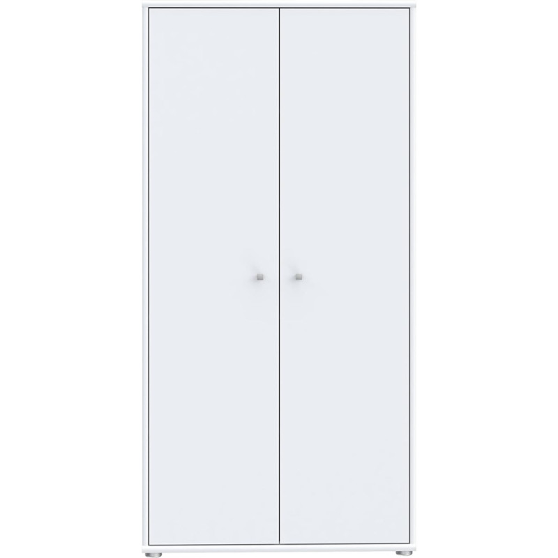 Forte Tempra 2 Chest of Drawers with 2 Doors, Wood, White, W x H x D: 73.7 x 149.5 x 34.8 cm