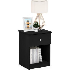 Furinno Tidur Bedside Table with One Drawer Black Oak Set of 2
