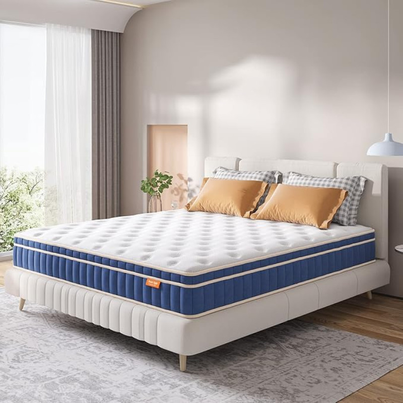 Sweetnight Mattress 160 x 190 cm, Pocket Spring Core Mattress with 7-Zones, Breathable, Orthopaedic, Height 20 cm, Hardness H4