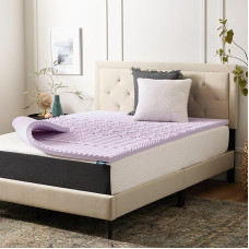 LUCID 2 Inch 5 Zone Lavender Memory Foam Mattress Topper