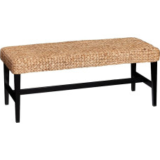 Southern Enterprises Water Hyacinth Bench, Black and Natural Finish