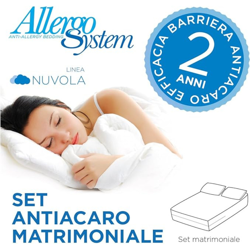 Anti Dust mite mattress cover for double bed 160x190x20 cm + 2 Kissenbezuge 50x80 cm...