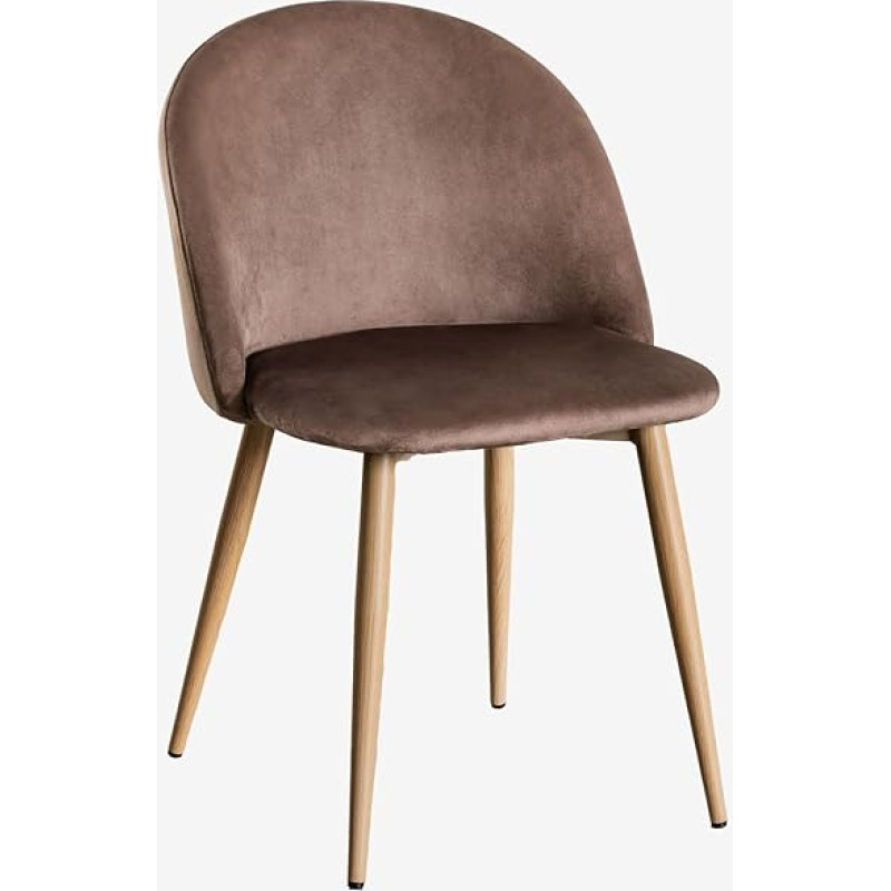 SKLUM Kana Velvet Dining Chair Natural Brown Army