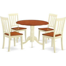 East West DLAN5-BMK-W Dining Room Set 5 Pieces White