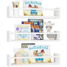 aichilra 3pcs Wall Floating Shelves Wood Wall Shelves with Lip Nursery Book Shelves Floating Book Shelves Nursery Shelves