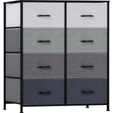 LLappuil Chest of Drawers with 8 Drawers, Tall Chest of Drawers for Bedroom, Living Room, Hallway, Entryway, Cabinets, Fabric Drawers with Sturdy Frame, Wooden Top and Handle