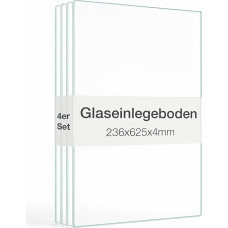 K-Möbel Glass Shelves Set of 4 Glass Shelves for 2 Doors Standing Display Cabinet for C1084 / C1019