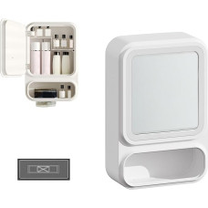 Fesatccoz Small Bathroom Cabinet Wall Mounted Plastic Wall Mounted Storage Cabinet Mirror and Tissue Slot Bathroom Storage Cabinet with Door