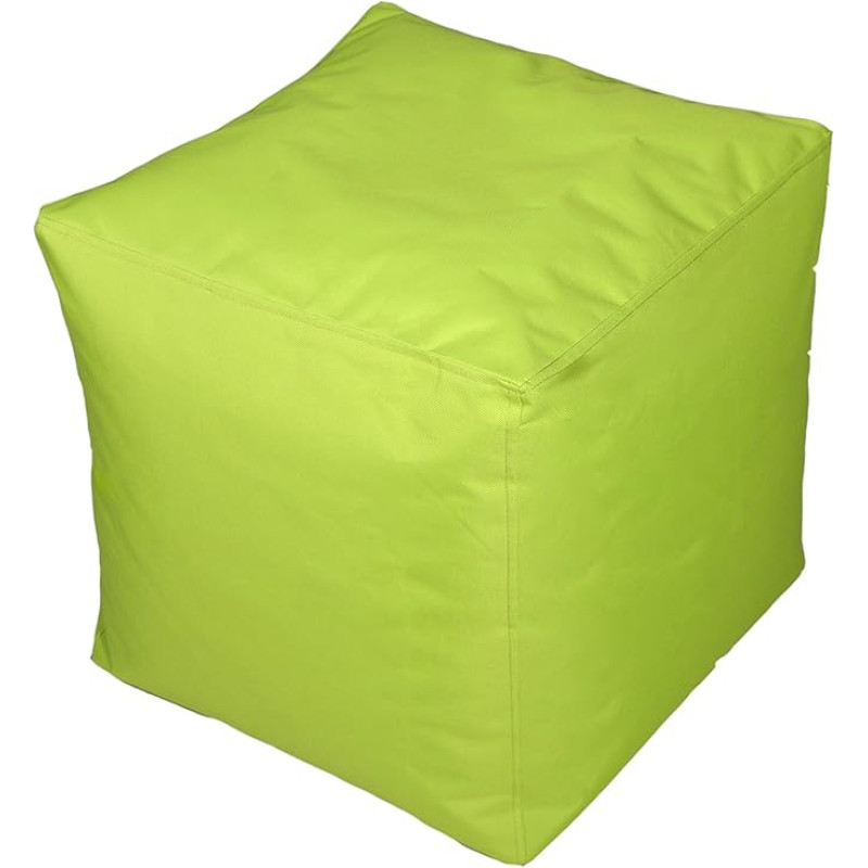 Kinzler S-10117/120 Cube Seat Approx. 40 x 40 x 40 cm Outdoor and Indoor Bean Bag in Various Colours Water-Repellent Stool Apple Green