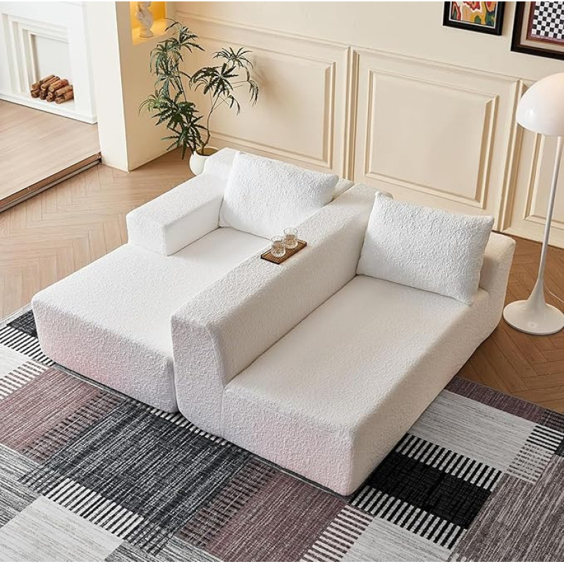 oiakus 104 Inch Cloud Sectional Sofas, L-Shaped Modern Modular Cloud Sofa, No Assembly, Freely Combined, for Living Room, Bedroom, Reception Room