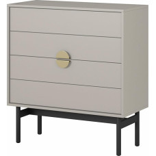 Selsey Chest of Drawers Storage Cabinet 4 Drawers Cupboard Drawer Cabinet Push to Open 85.5 cm Stoon Grey Beige