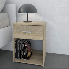 SPACE Table de nuit contemporain - Chene structuré - L 37 cm