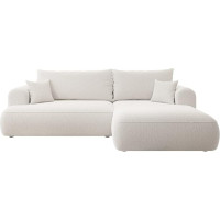 Selsey Castel Sofa Corner Sofa Bed Couch with Storage Space Sleep Function Easy Care Polyurethane Foam L Shape Left OVO Grey Velour Look