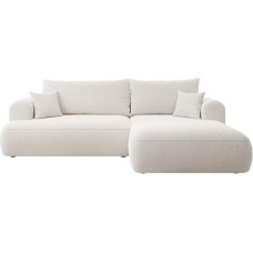 Selsey Castel Sofa Corner Sofa Bed Couch with Storage Space Sleep Function Easy Care Polyurethane Foam L Shape Left OVO Grey Velour Look