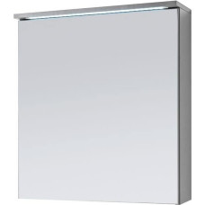 Stella Trading TWO Bathroom Mirror Cabinet with LED Lighting in Titanium / White - Bathroom Mirror Cabinet with Lots of Storage Space - 60 x 68 x 22.5 cm (W x H x D)