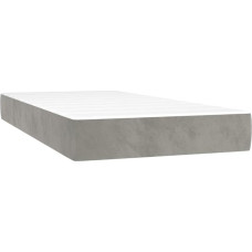 vidaXL Pocket Spring Mattress Bed Mattress Pocket Spring Mattress Foam Mattress Light Grey 100 x 200 x 20 cm Velvet