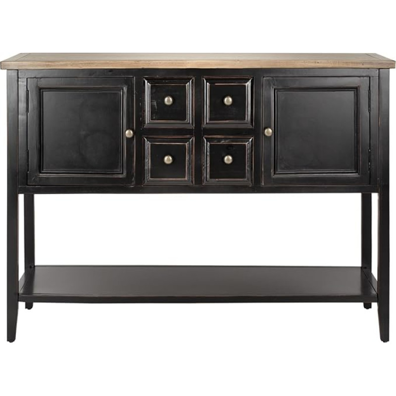 Safavieh EUH6517 Wooden Sideboard, Black, 116 x 38 x 86.36 cm