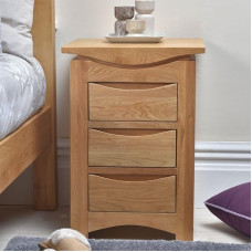 Ramece Solid Oak Bedside Table with 3 Drawers 3 Drawers Solid Wood Furniture Side Table Chest of Drawers with Three Drawers Fully Assembled 55cm H x 40cm W x 40cm D
