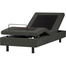 Duke II Upholstered Bed without Headboard Adjustable Dark Grey 90 x 200 cm Remote Control