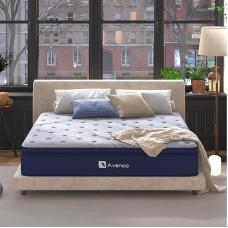 Avenco Single Mattress, 18 cm Pocket Spring Mattresses, Bamboo Foam Hybrid Mattress, Single Mattress in One Box, Skin-friendly Soft Knitted Fabric, CertiPUR-US, 90 x 190 x 18 cm