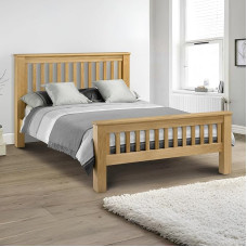 Julian Bowen Amsterdam High Foot End Bed - Oak - Super King - Beige