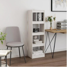 Annlera Bookcase Room Divider White 40 x 30 x 135.5 cm Solid Pine Bookcase Wooden Office Furniture Shelf Bedroom Office Bookshelves Living Room Shelf Versatile Shelf Elegant Look
