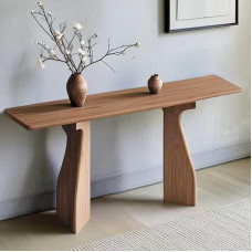 Bauernhaus-Konsolentisch für den Eingangsbereich, schmaler Sofatisch, Akzenttisch aus Massivholz für Flur und Wohnzimmer, 63 Zoll braune Konsole für Foyer und Eingang